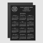 2025 Kalender Zakelijke Logo Tekst Zwarte Magneet (Voorkant / Achterkant)