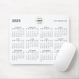 2025 Kalender Zakelijke Logo Zwart Muismat