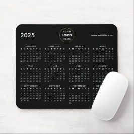 2025 Kalender Zakelijke Logo Zwart Muismat