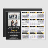 2025 Kalender Zwart Goud Business 2 Foto Magnetisc (Voorkant / Achterkant)