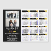 2025 Kalender Zwart Goud Business 2 Foto Magnetisc (Voorkant)