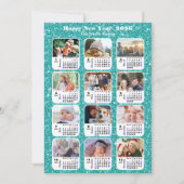 2025 Kalenderfamilie 12 Fotocollage Feestelijk Bla Feestdagenkaart (Voorkant)