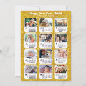 2025 Kalenderfamilie 12 Fotocollage Feestelijk Gou Feestdagenkaart (Voorkant)