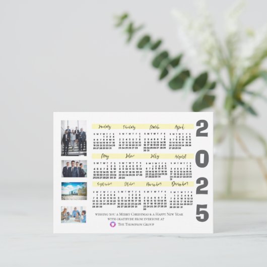 2025 Kalenderfoto Corporate Kerstmis Nieuwjaar Briefkaart (Staand voorkant)