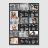 2025 Kalenderjaar Black Mod Custom Photo Collage Magnetische Uitnodiging (Voorkant)