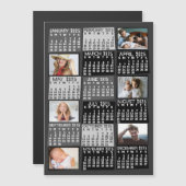 2025 Kalenderjaar Black Mod Photo Collage Magneet (Voorkant / Achterkant)