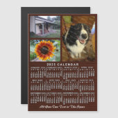 2025 Kalenderjaar Hout Custom 3 Foto's Magneet (Voorkant / Achterkant)