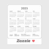 2025 Kalenderjaar in een oogopslag Business Logo P Sticker (Vel)