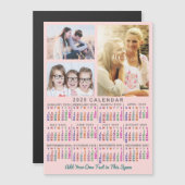 2025 Kalenderjaar Kleurrijke Aangepaste 3 Fotomagn (Voorkant / Achterkant)