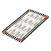 2025 Kalenderjaar Maandelijkse Bloemen Strepen Pre Magneet (Linkerzijde)