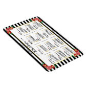 2025 Kalenderjaar Maandelijkse Bloemen Strepen Pre Magneet (Rechterzijde)