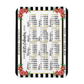 2025 Kalenderjaar Maandelijkse Bloemrijke Strepen  Magneet (Verticaal)