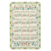 2025 Kalenderjaar op maat | Victoriaans Art Nouvea Magneet (Verticaal)