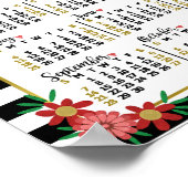 2025 Kalenderjaar Preppy Floral Stripes | Foto Poster (Hoek)