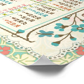 2025 Kalenderjaar Victoriaans Art Nouveau | Custom Poster (Hoek)