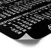 2025 Kalenderjaar Zwart Aangepast 3 Foto's Maandel Poster (Hoek)