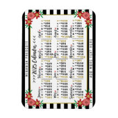 2025 Kalendermaand Bloemrijke Strepen | Op Maat Magneet (Verticaal)