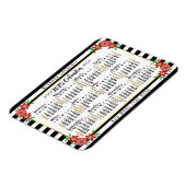 2025 Kalendermaand Bloemrijke Strepen | Op Maat Magneet (Linkerzijde)