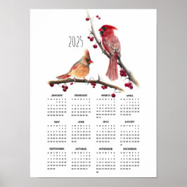 2025 Kardinaal Paar Winter Poster Kalender