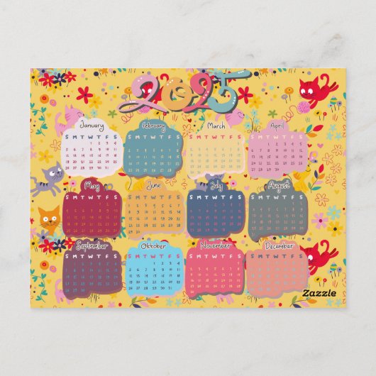 2025 Kattenkalender Briefkaart (Achterkant)