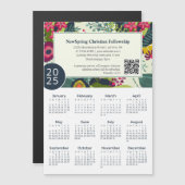2025 Kerkpromo QR Code Kleurrijke Bloemenkalender (Voorkant / Achterkant)