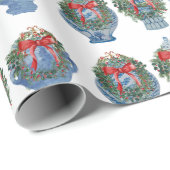 2025 Kerst Ginger Jars Vaas Krans Cadeaupapier (Rol Hoek)