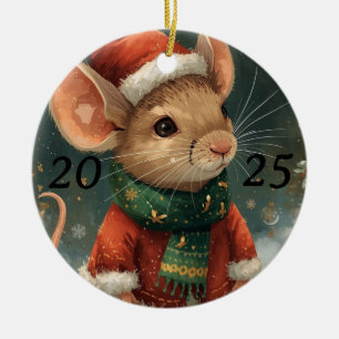 2025 Kerstmuisornament Keramisch Ornament