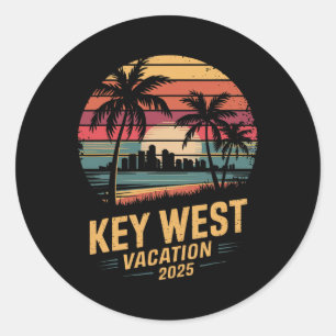 2025 Key West Vakantie Familiereis Vrienden Vakant Ronde Sticker