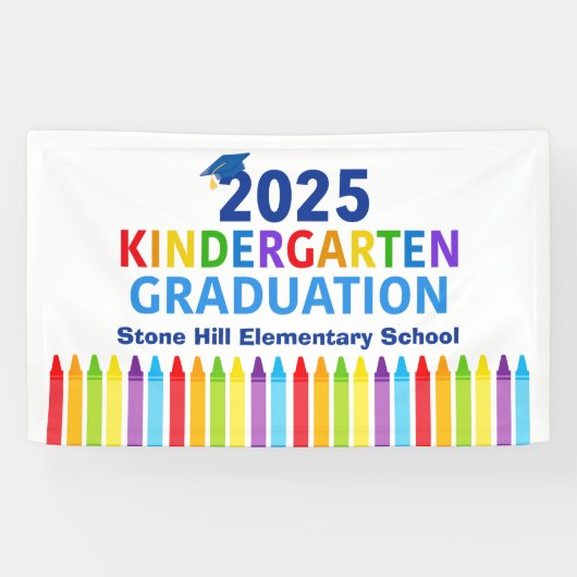 2025 Kindergarten Afstuderen Basisschool Spandoek (Horizontaal)