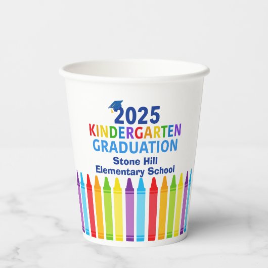 2025 Kindergarten Afstuderen Custom School Party Papieren Bekers (Achterkant)