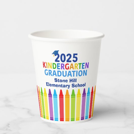 2025 Kindergarten Afstuderen Custom School Party Papieren Bekers (Voorkant)