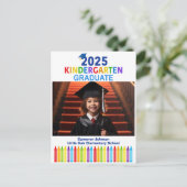 2025 Kindergarten Afstuderen Foto Custom Afstudere Briefkaart (Staand voorkant)