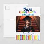 2025 Kindergarten Afstuderen Foto Custom Afstudere Briefkaart (Voorkant / Achterkant)