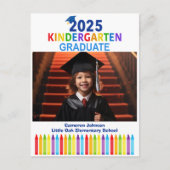 2025 Kindergarten Afstuderen Foto Custom Afstudere Briefkaart (Voorkant)