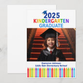 2025 Kindergarten Custom Kinder Foto Afstuderen Aankondiging (Voorkant / Achterkant)