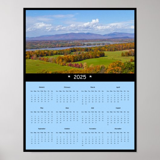 2025 Kingston-Rhinecliff Bridge Muur Kalender Poster (Voorkant)
