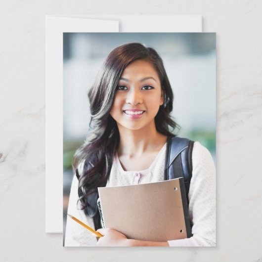 2025 Klassiek Modern Zwart Goud Afstudeerfeest Kaart (Achterkant)