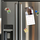 2025 Klassieke Fotokalender Magneet Rood/Wit 4"x9"