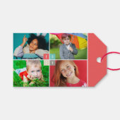 2025 Kleurblokken Modern Nieuwjaar 4 Fotocollage Cadeaulabel (Voorkant (Horizontaal))