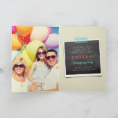 2025 Kleurblokken Modern Nieuwjaar 4 Fotocollage Feestdagen Kaart (Binnen)