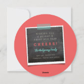 2025 Kleurblokken Modern Nieuwjaar 4 Fotocollage Feestdagenkaart (Achterkant)