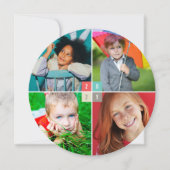 2025 Kleurblokken Modern Nieuwjaar 4 Fotocollage Feestdagenkaart (Voorkant)