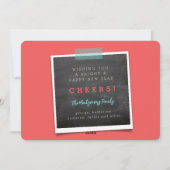 2025 Kleurblokken Modern Nieuwjaar 4 Fotocollage Feestdagenkaart (Achterkant)