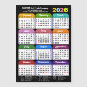 2025 Kleurenkalender US Feestdagen Corporate Magne (Voorkant)