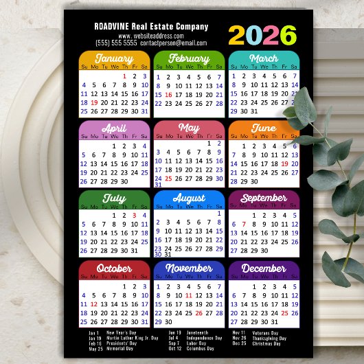 2025 Kleurenkalender US Feestdagen Corporate Magne