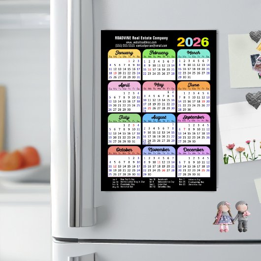 2025 Kleurenkalender US Feestdagen Corporate Magne