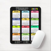 2025 Kleurenkalender US Public Feestdagen Corporat Muismat (Met muis)