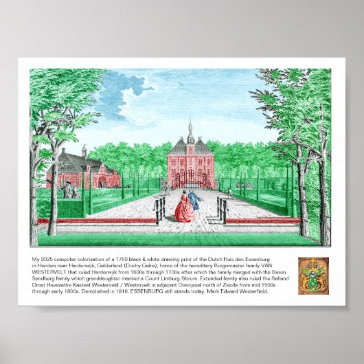 2025 kleuring 1760 Afdruk Kasteel De Essenburg Poster (Voorkant)