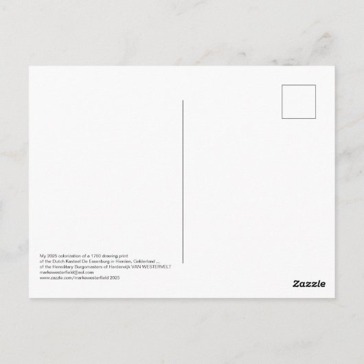 2025 kleurstelling 1760 Print Kasteel De Essenburg Briefkaart (Achterkant)