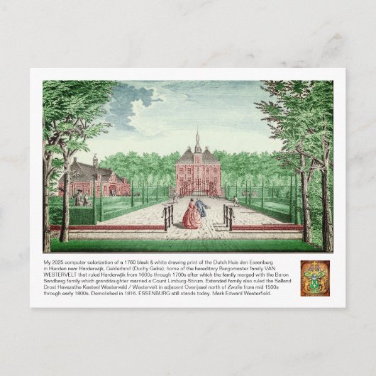 2025 kleurstelling 1760 Print Kasteel De Essenburg Briefkaart (Voorkant)